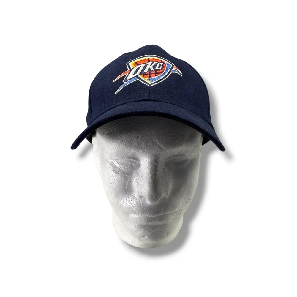 Adidas Oklahoma City Thunder NBA Hat Kids L/XL Navy Blue OKC Stretch Fit Cap